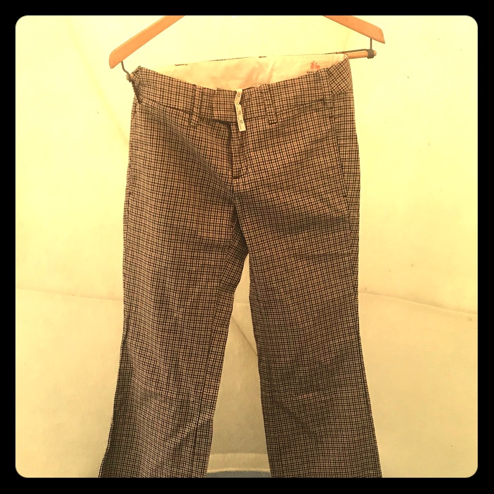 Plaid Straight Leg Slacks